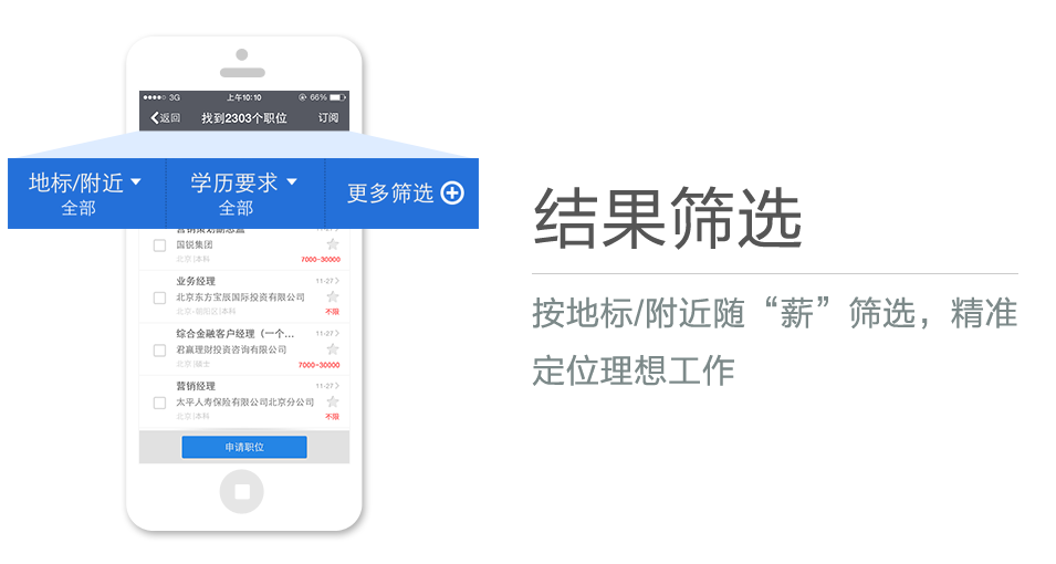 按地標/附近隨“薪”篩選，精準定位理想工作